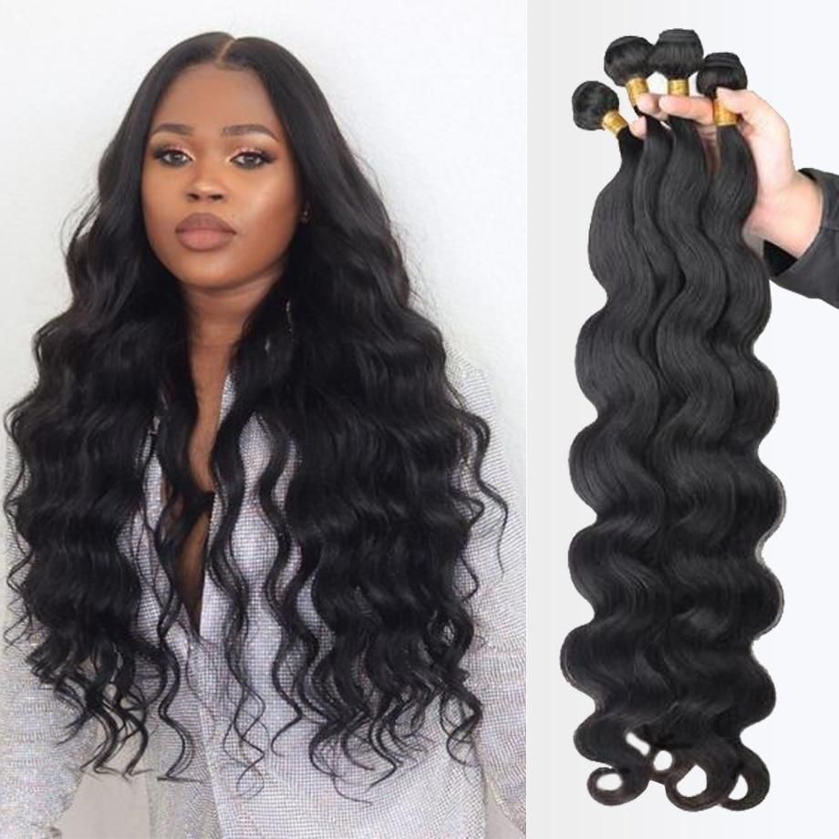 30 32 34 40 Inch Brazilian Hair Weave Body Wave Bundles With Frontal Remy Hair Human Hair 13x4 Frontal Closure Hair Extension