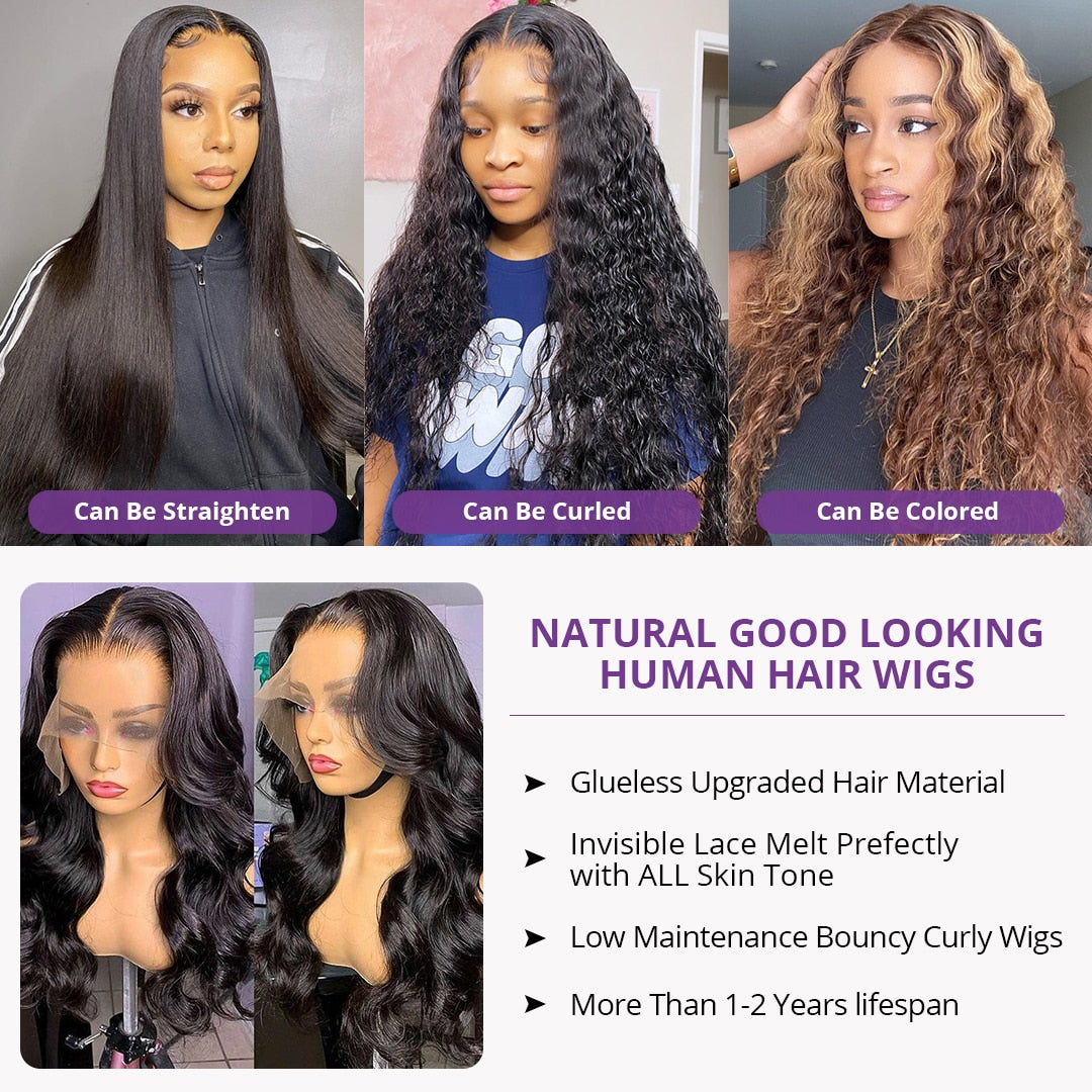 30inch Body Wave Lace Front Wig 13x4 /360 Lace Frontal Wig 4x4 Lace Closure Wig HD Lace Frontal Wigs For Women Human Hair 180%