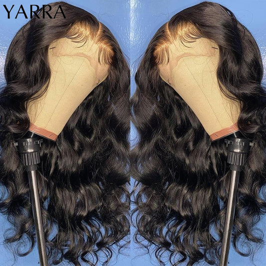 Yarra Brazilian Body Wave Transparent Lace Front Human Hair Wigs PrePlucked 13x4 Lace Frontal Wig With Baby Hair Remy 180%