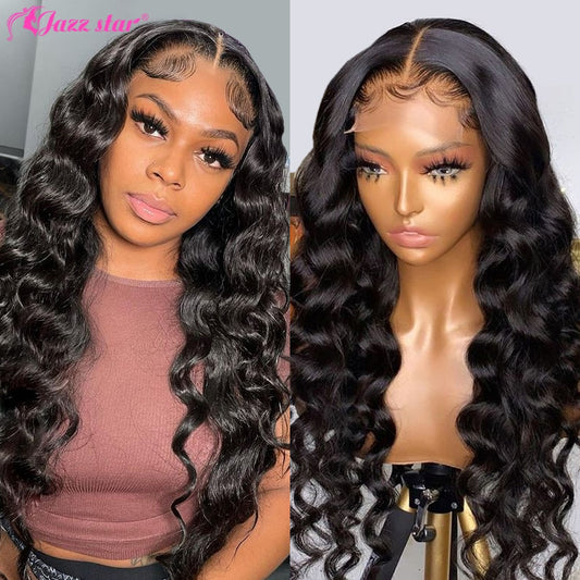 13x4 HD Transparent Lace Front Human Hair Wigs Loose Deep Wave Lace Frontal Wig For Women Human Hair Brazilian Jazz Star Hair