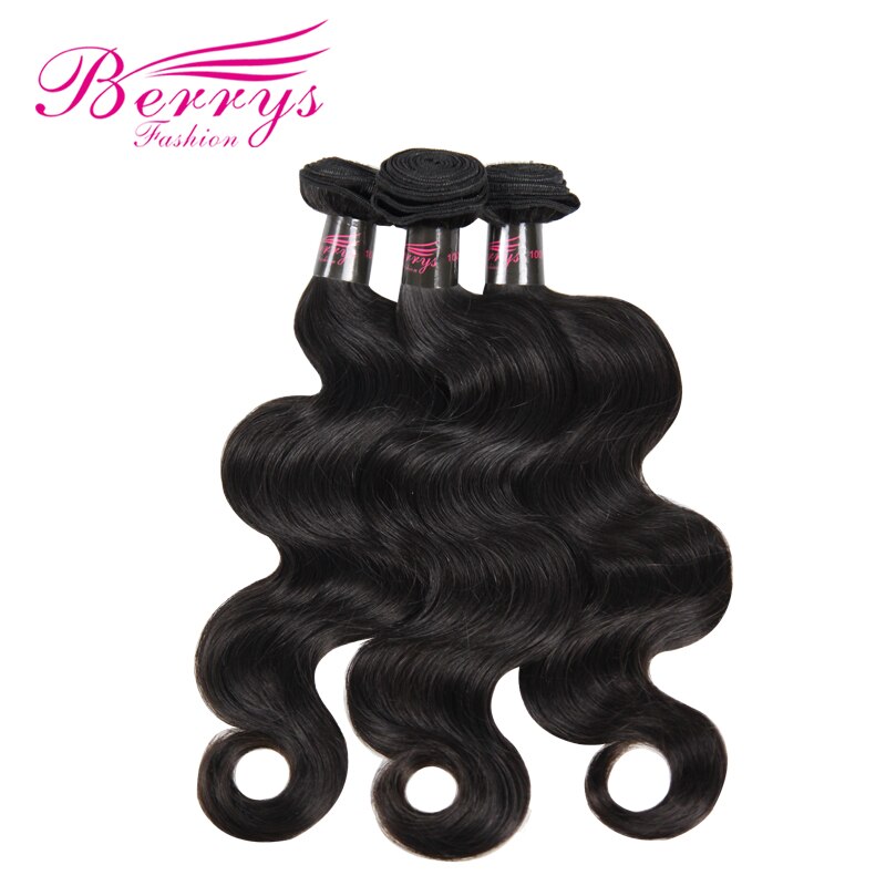 Berrys Fashion Peruvian Body Wave 10-28inch Unprocessed Virgin Hair Bundles 3 PCS/Lot 100% Human Hair Extensions Natural Color