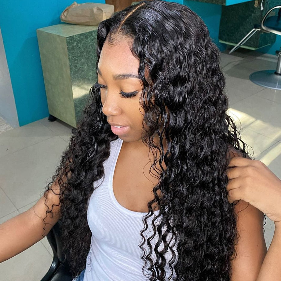 360 Lace Frontal Wig 30 Inch Pre Plucked Lace Front Human Hair Wigs For Women Hd Full Curly Deep Wave Water Wave Lace Front Wig