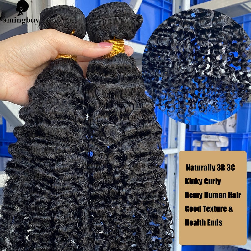 Kink Curly Human Hair Bundles 3B 3C Kinky Curly Hair Extension Human Hair Brazilian Remy Human Hair Weave For Black Women Virgin